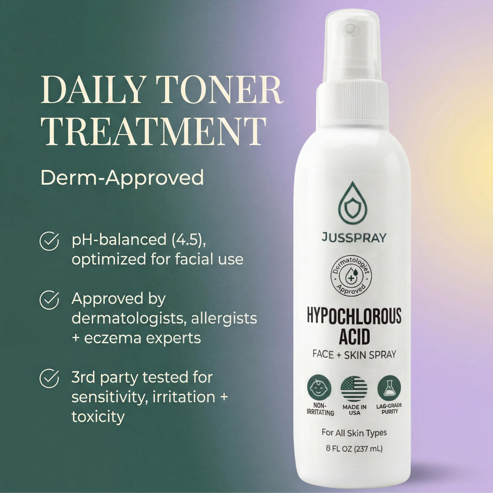 Jusspray used on piercing aftercare showing gentle, non-irritating benefit