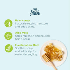 Just For Me marshmallow root detail highlighting natural slip for detangling