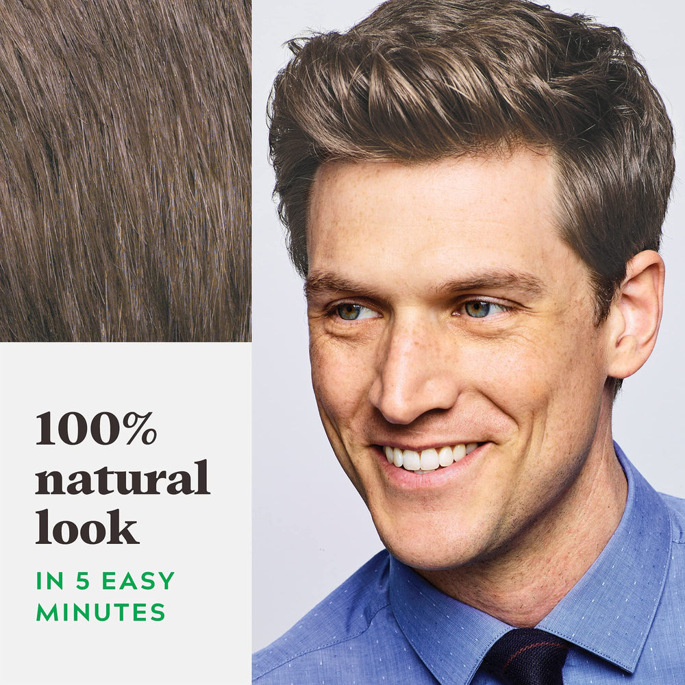 Just for Men applied to hair at sink demonstrating easy at-home application and speed