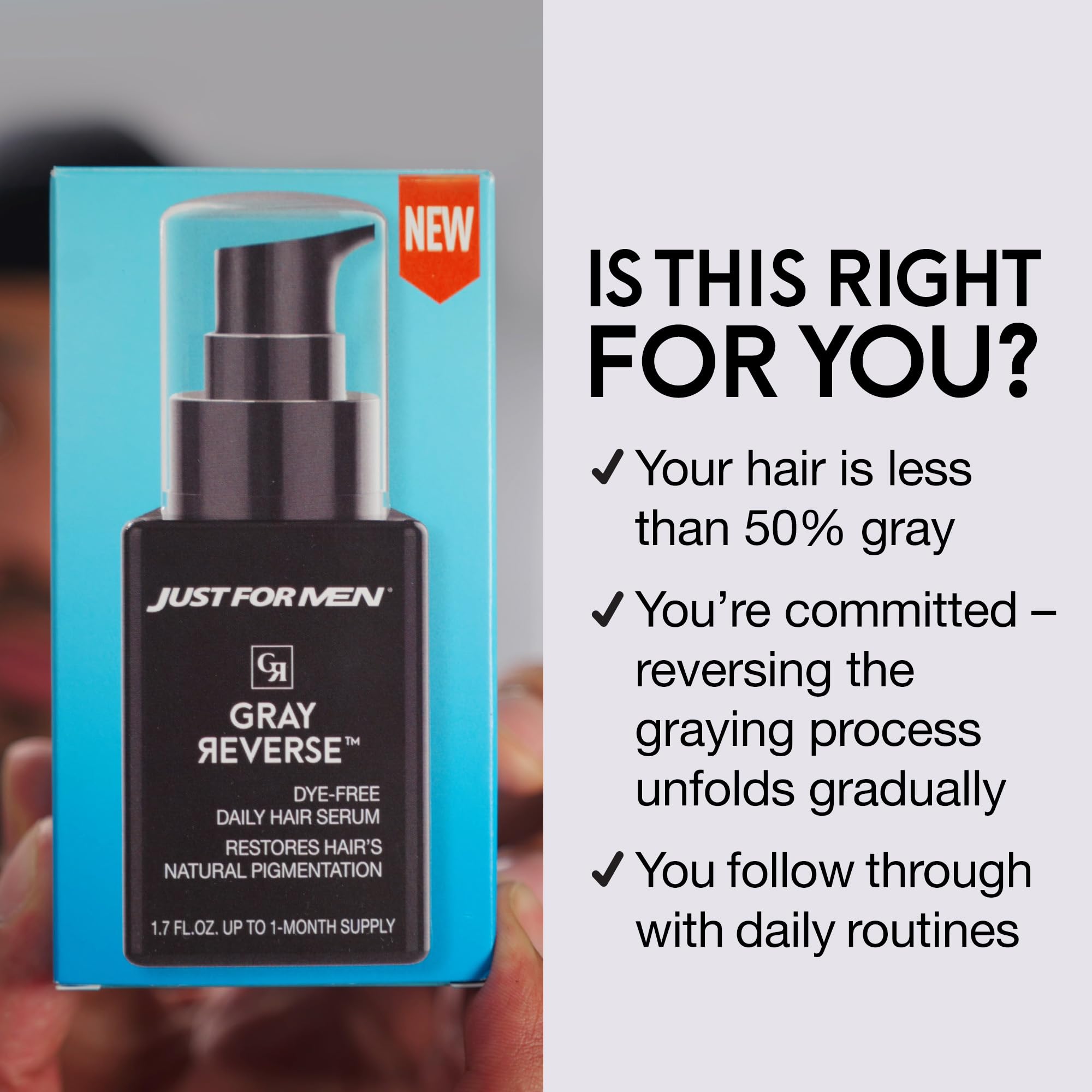 Just for Men application image massaging scalp to show simple routine