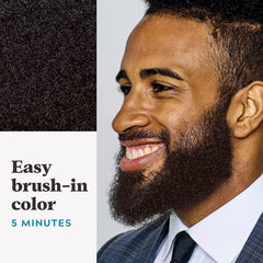 Just For Men brush application on mustache for precise coverage and neat results
