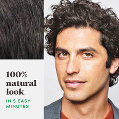 Just For Men close-up of hair after coloring showing natural-looking coverage