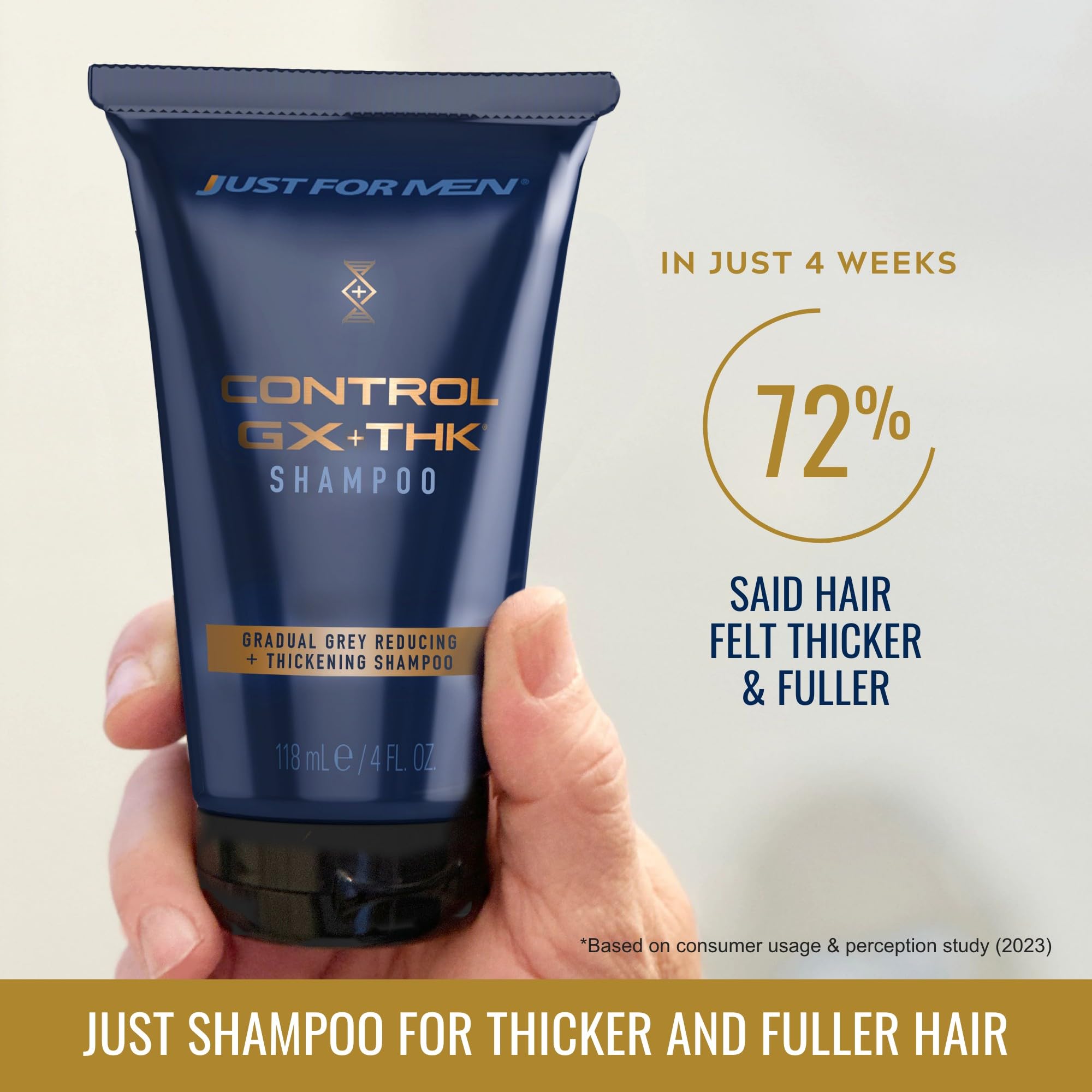 Just for Men shampoo lather demonstrating rich foam and gentle cleansing benefit