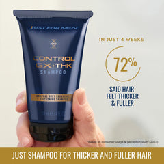 Just for Men shampoo lather demonstrating rich foam and gentle cleansing benefit