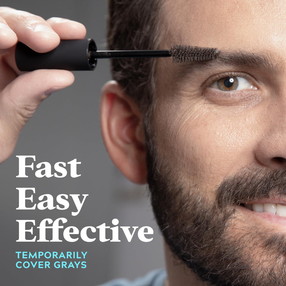 Just for Men before and after split face showing fuller beard instantly