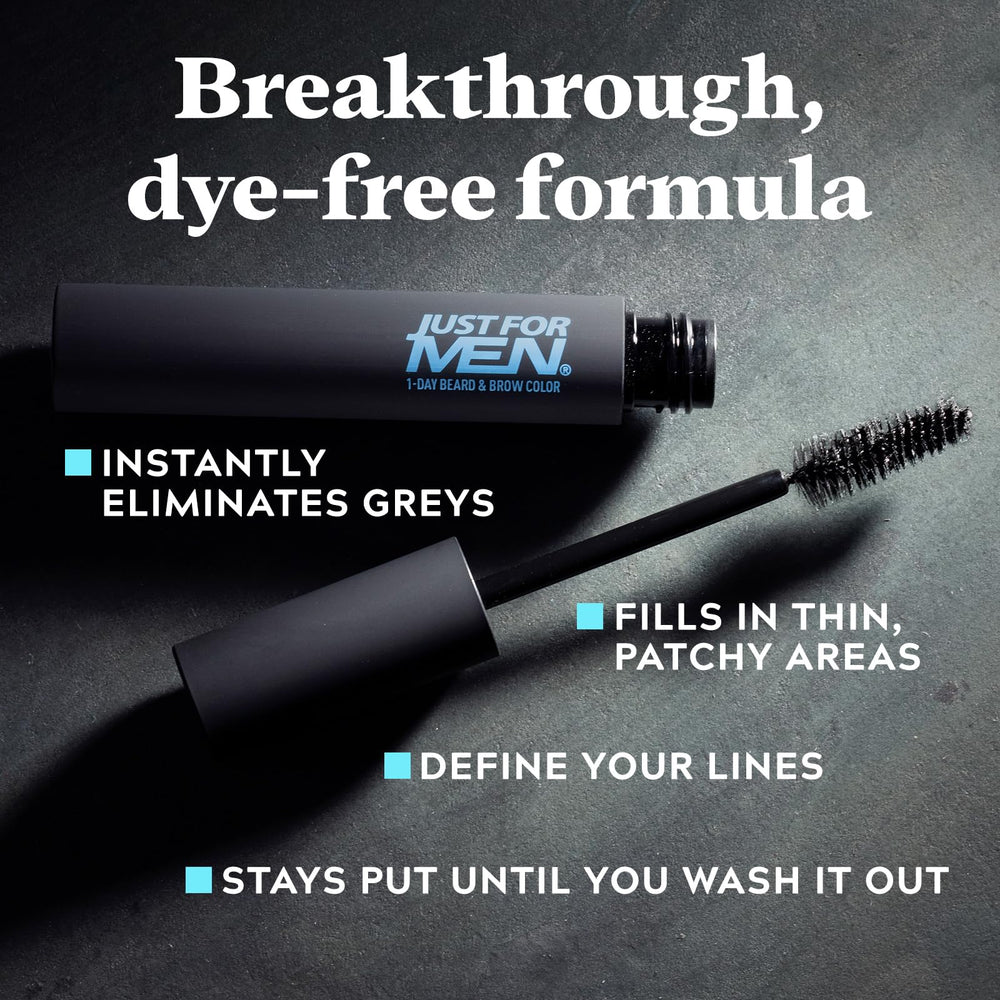 Just for Men brush bristles with product texture showing easy application