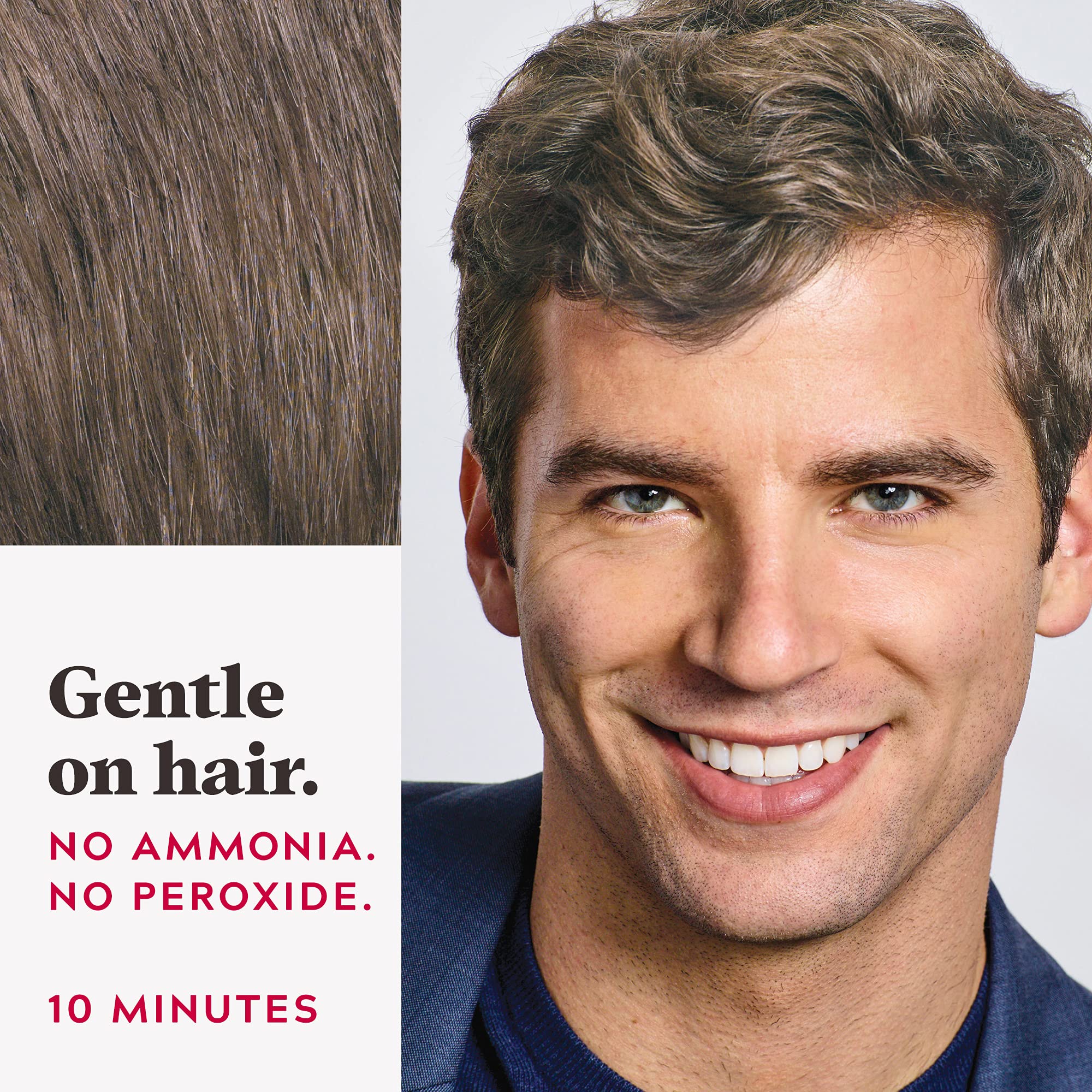 Just For Men in-use application combing color into gray for fast coverage