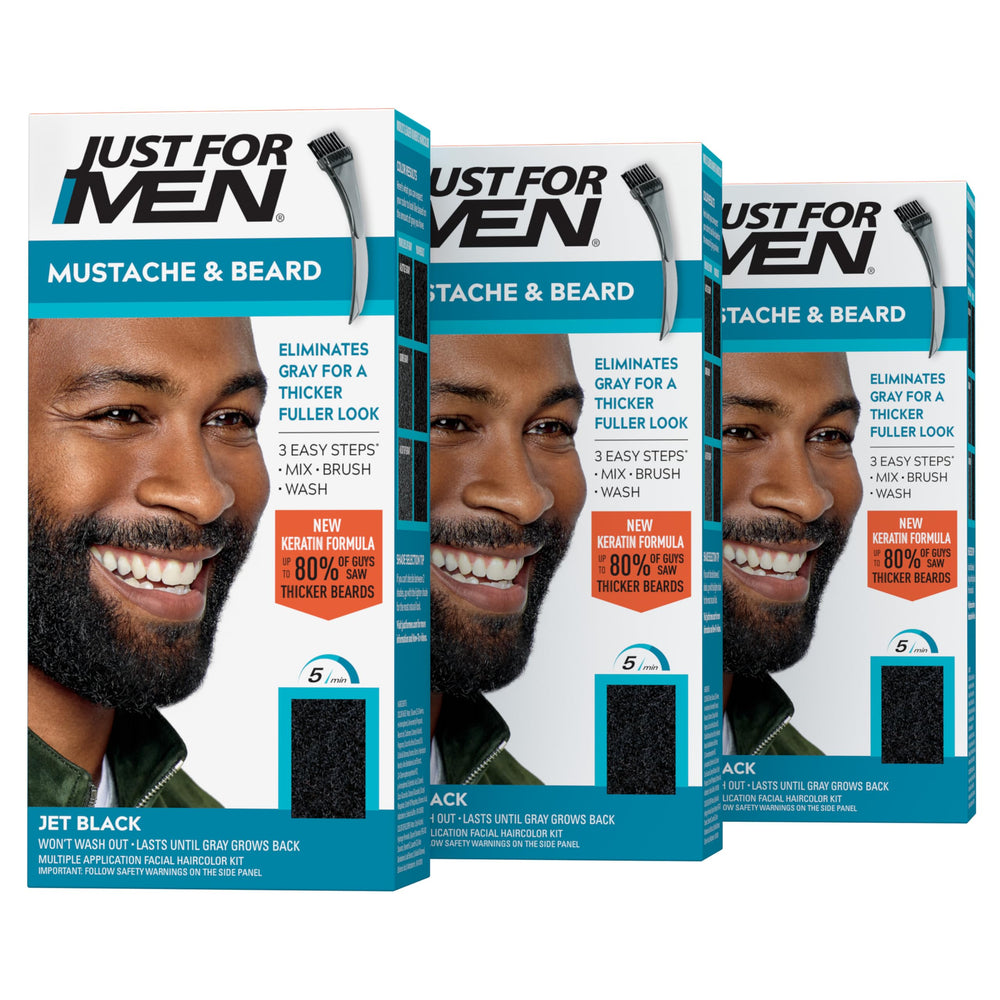 Just For Men front packaging showing Jet Black M-60 and benefits