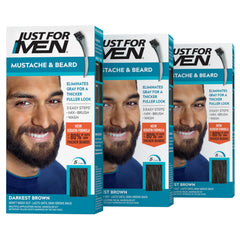 Just For Men front packaging showing M-50 darkest brown, clear product information and benefits