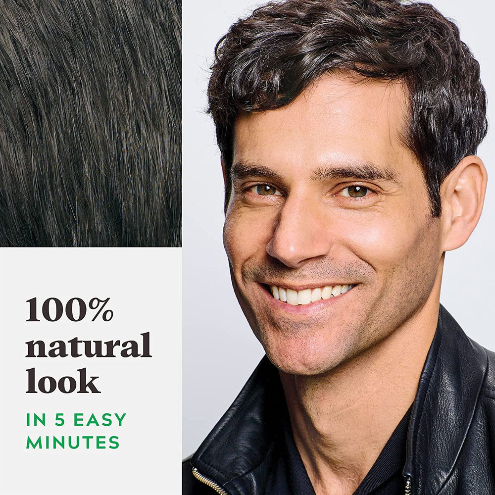 Just For Men being applied to hair demonstrating five-minute application