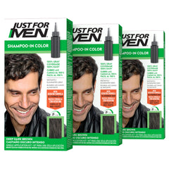 Just For Men front packaging showing Deep Dark Brown H-46 and benefits