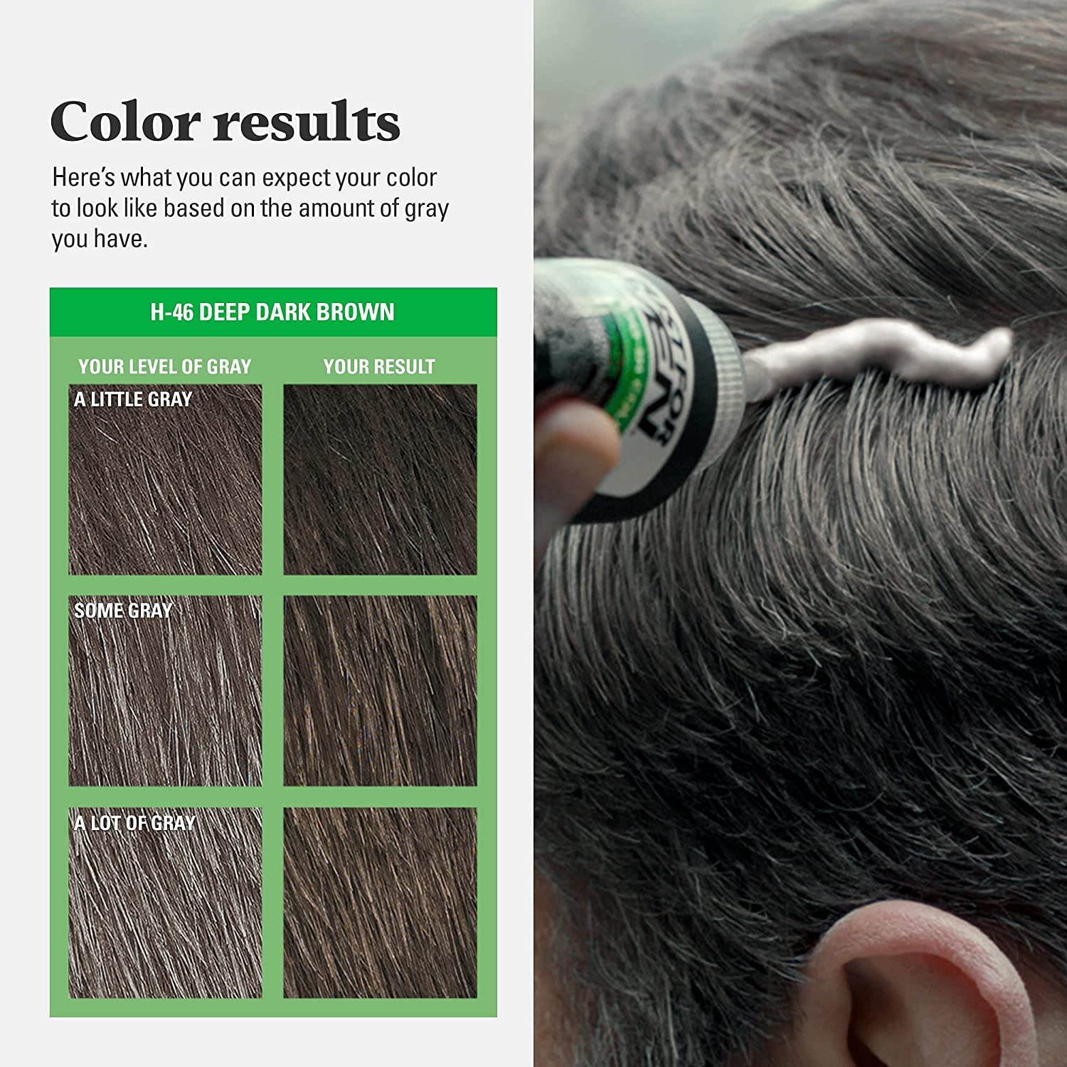 Just For Men after photo showing natural-looking darkened hair benefit