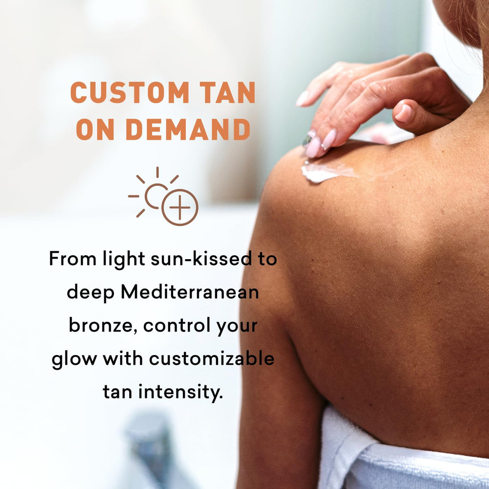 Just Nutritive before and after 24 hours showing natural tan development