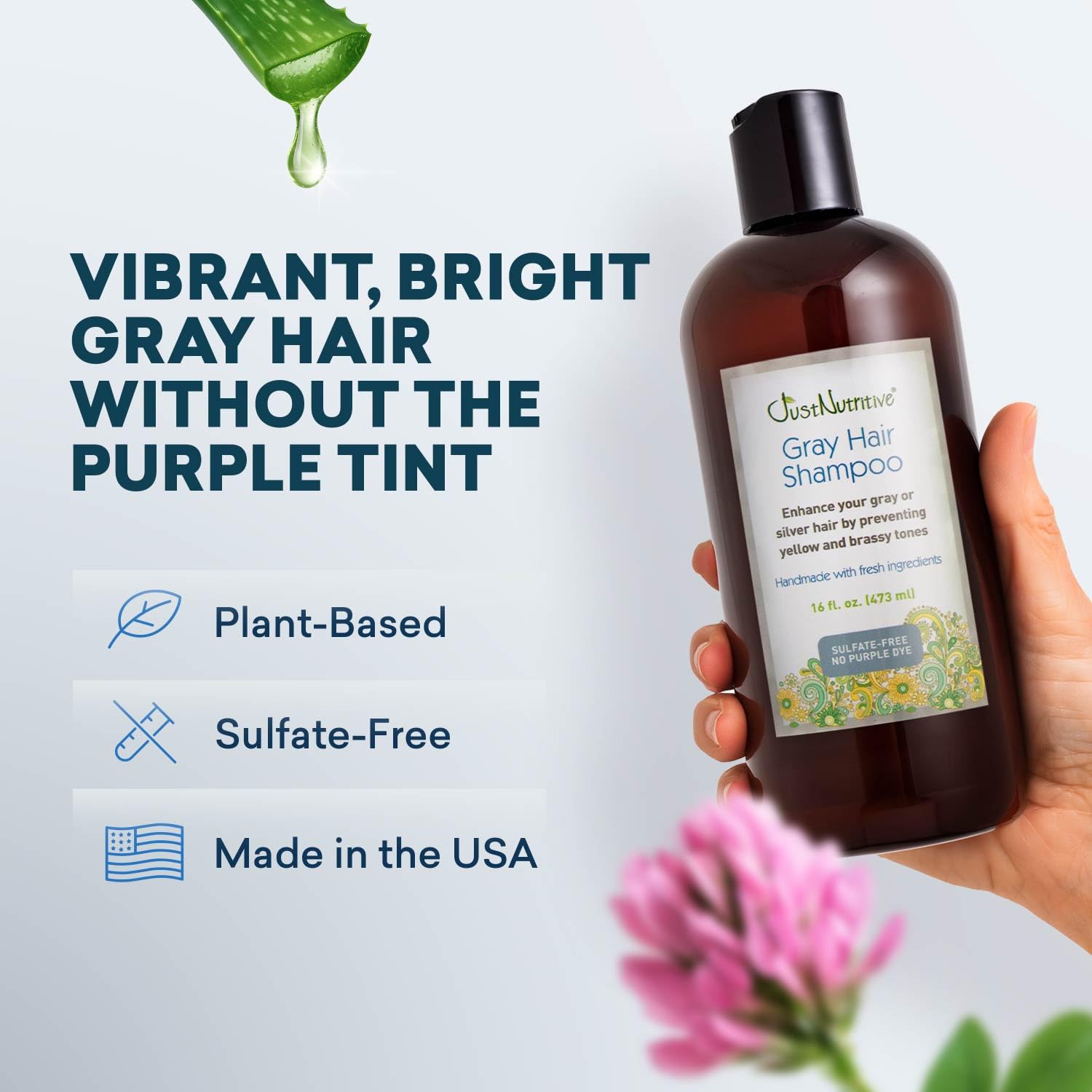 Just Nutritive shampoo texture lather demonstrating gentle cleansing and shine