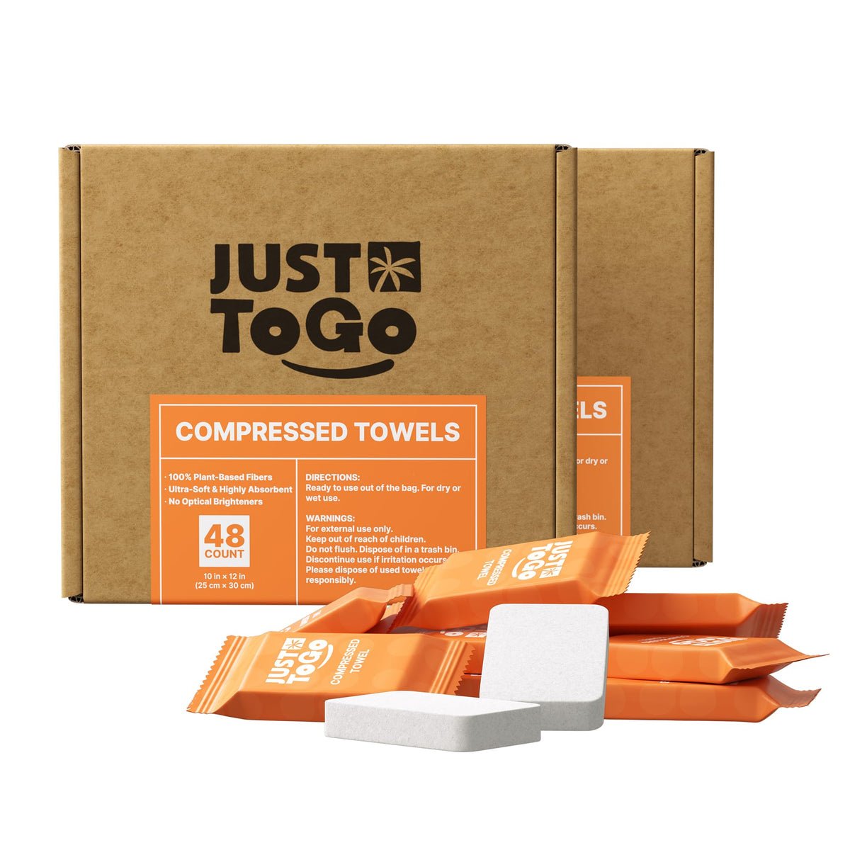 JUST TO GO front packaging showing 96-count convenience