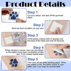 Jutom paw tattoo applied on cheek showing festive look and easy use