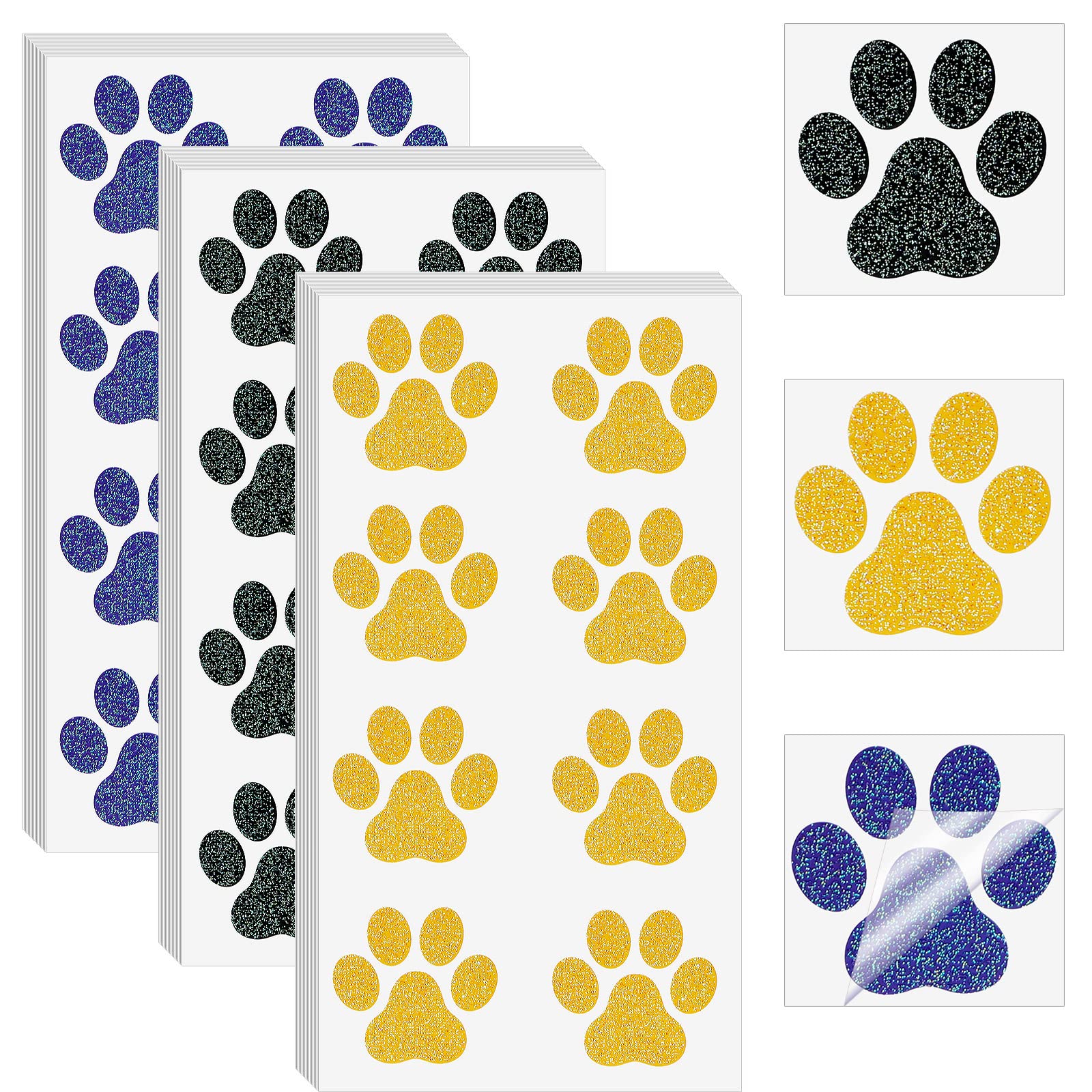 Jutom front packaging showing 30 sheets and 240 glitter paw tattoos for events