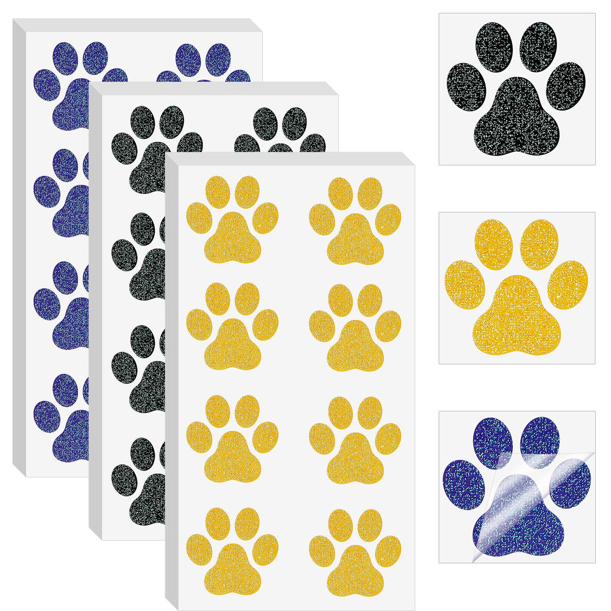 Jutom front packaging showing 30 sheets and 240 glitter paw tattoos for events