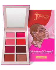 Juvia's Place open palette front view shows eight shades and mirror, practical for travel