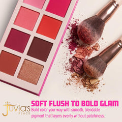Juvia's Place powder texture swipe displays silky, blendable formula for smooth application