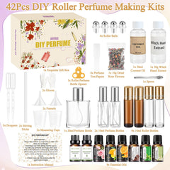 JUYRLE essential oils layout illustrating scent options and variety