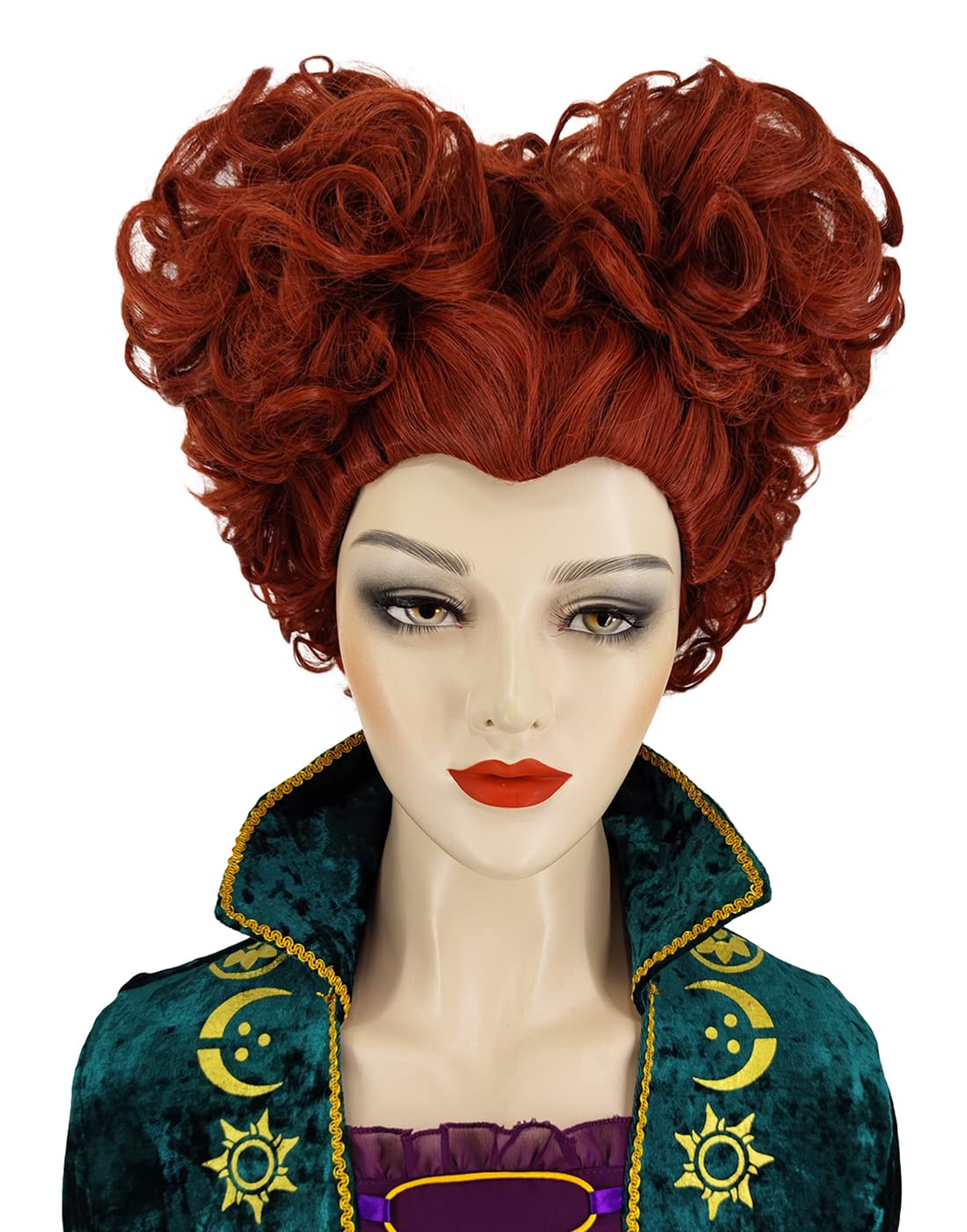 Juziviee front view brown wig showing natural wave and ready-to-wear look
