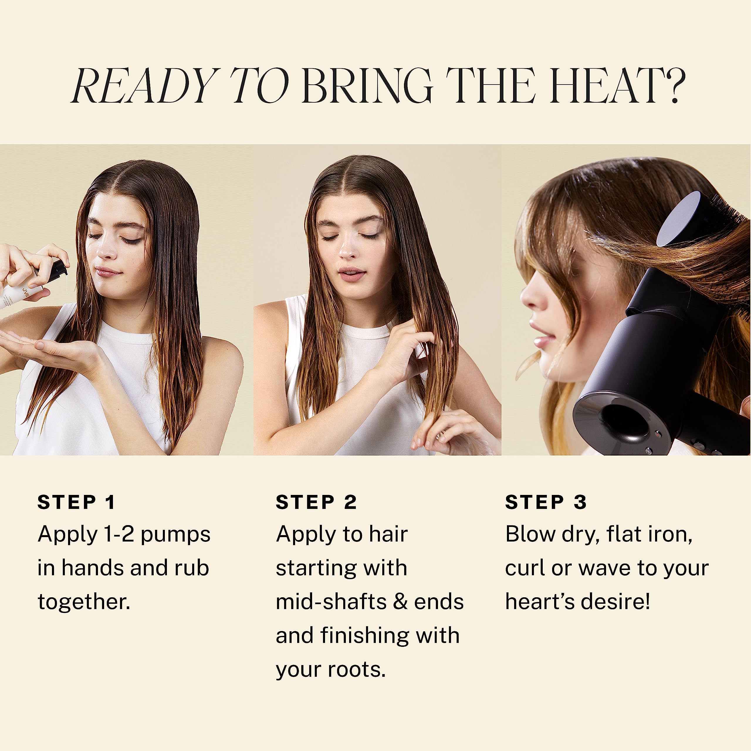 JVN styled hair after blowout showing smooth, shiny finished look