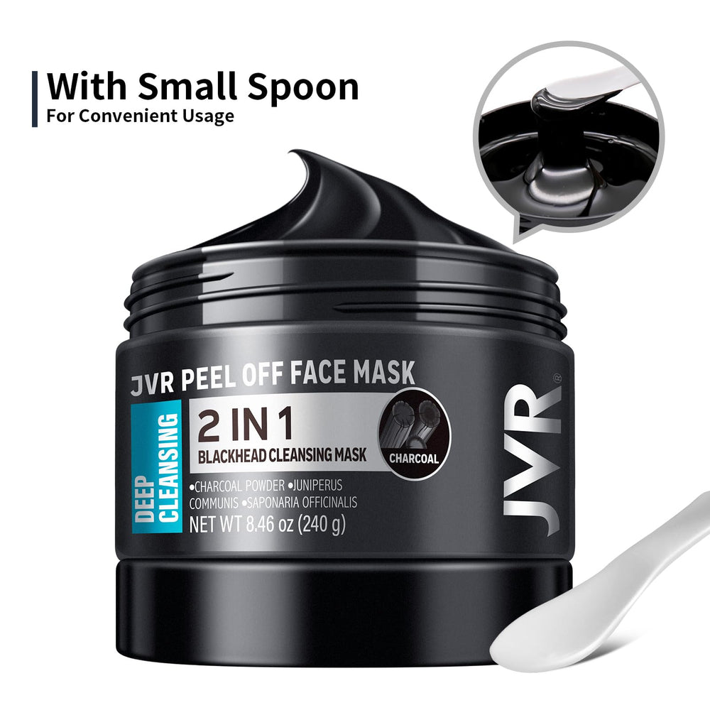 JVR mask on bathroom counter highlighting at-home spa benefit