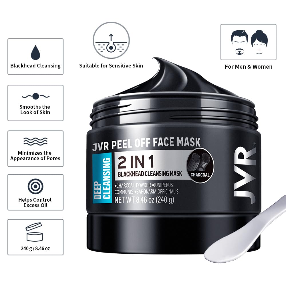 JVR charcoal mask texture close-up demonstrating smooth spreadability