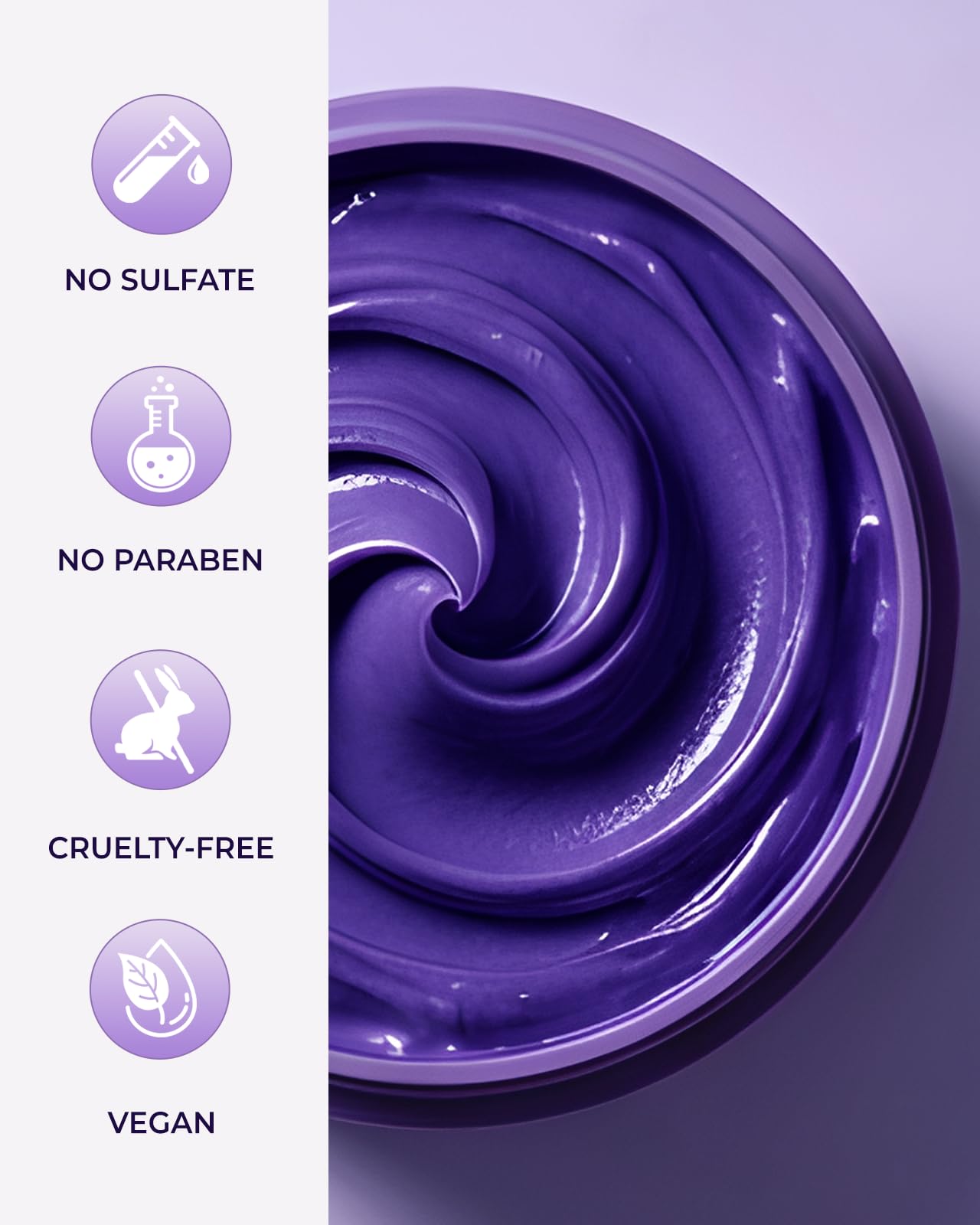 JVR ingredients label close-up, communicates keratin and oil benefits