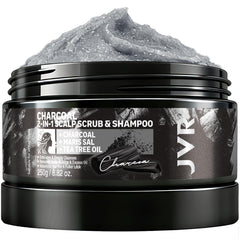 JVR scalp scrub front packaging showing product and benefits