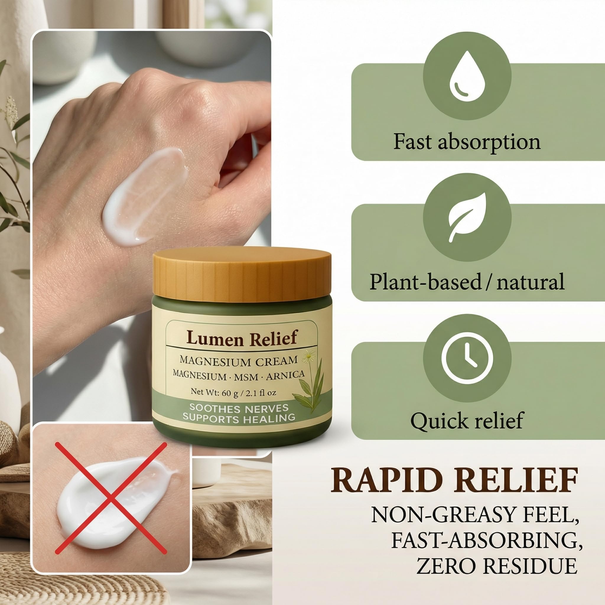 JYGOEX arranged MSM and arnica botanicals illustrating natural ingredient focus