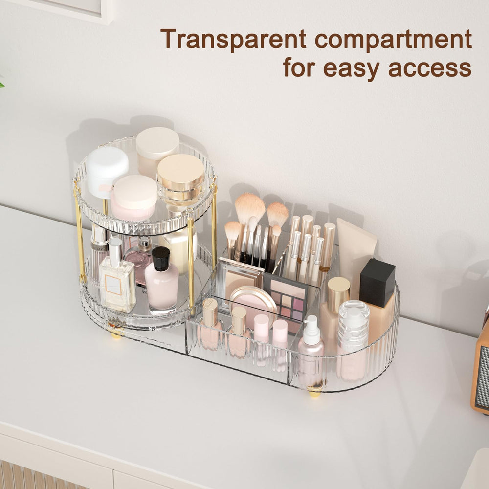 Jywantful compartment with brushes and lipsticks keeps tools upright and organized