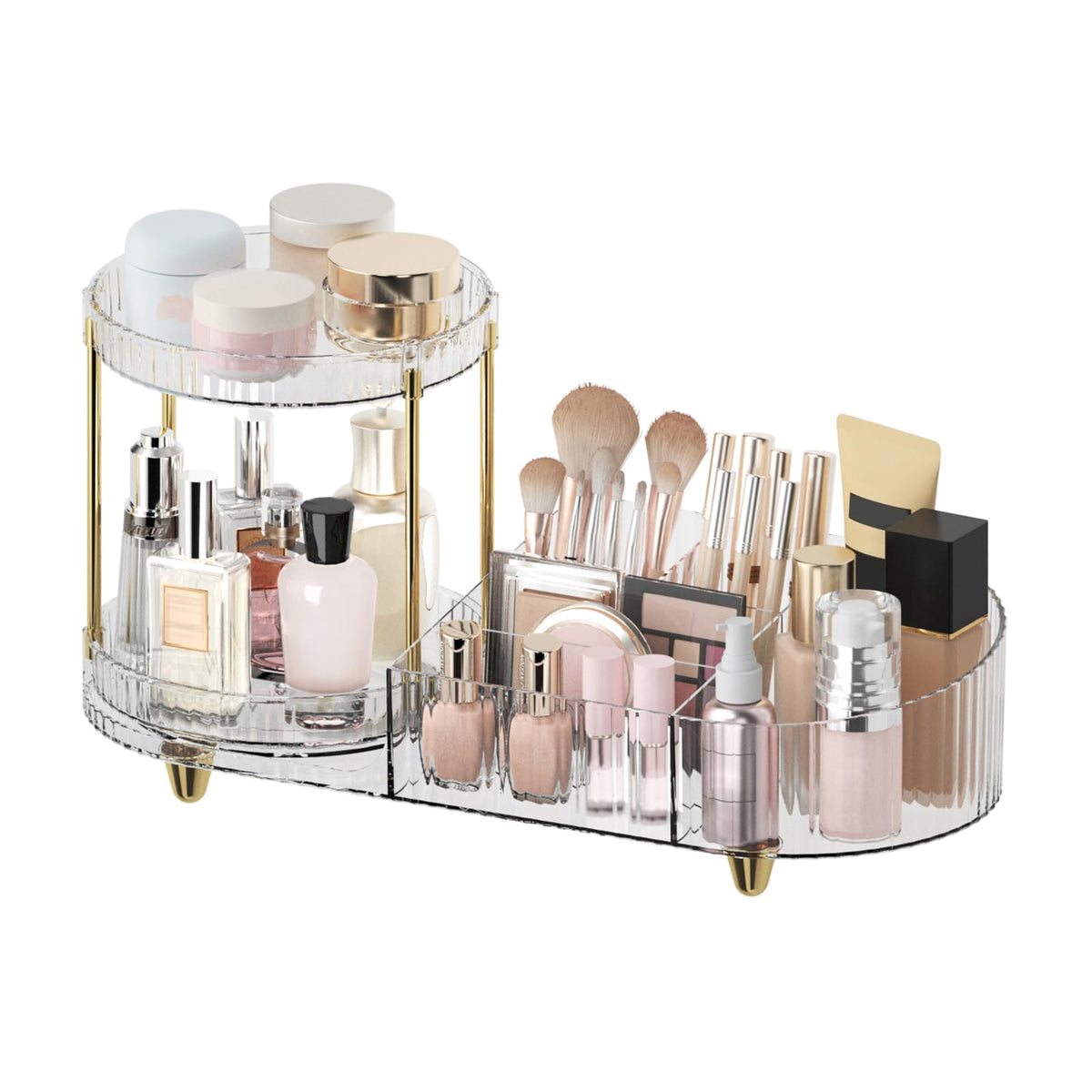Jywantful front view of rotating organizer shows neat storage and quick access