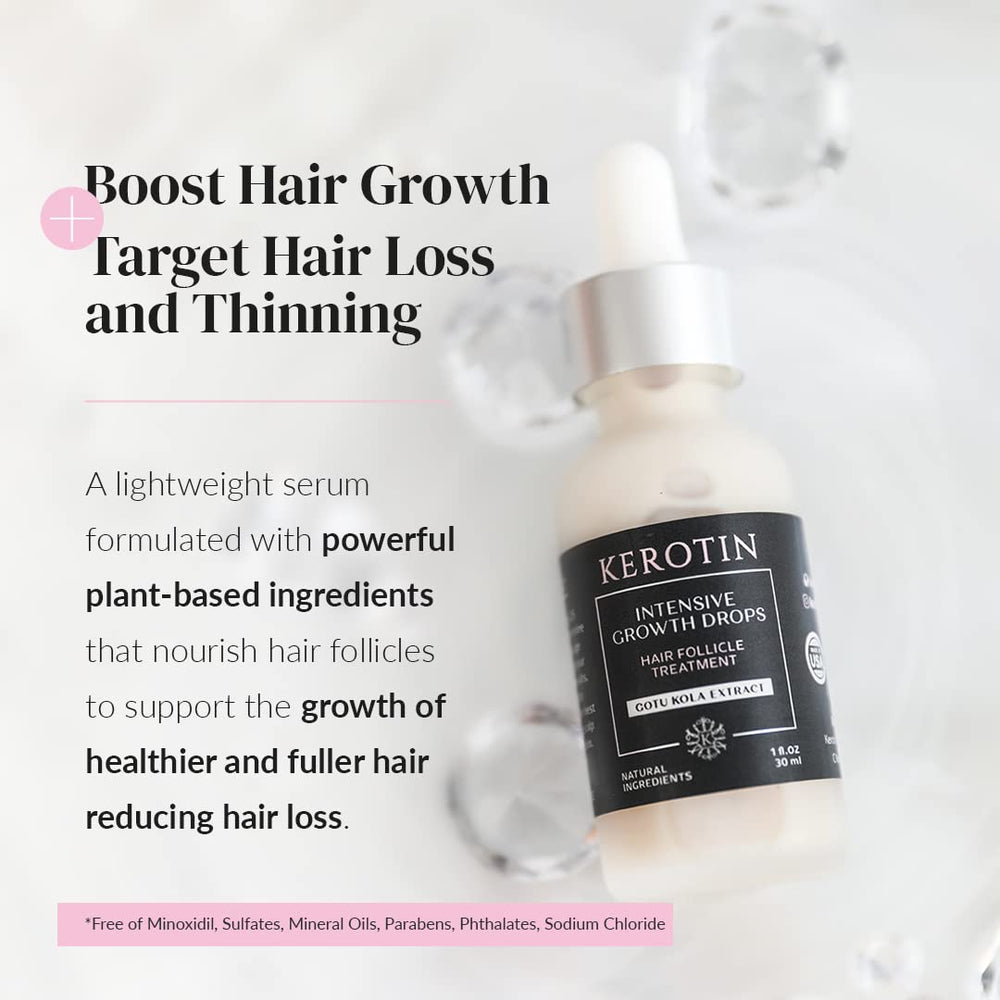 K Kerotin dropper applying serum to the scalp for targeted nourishment