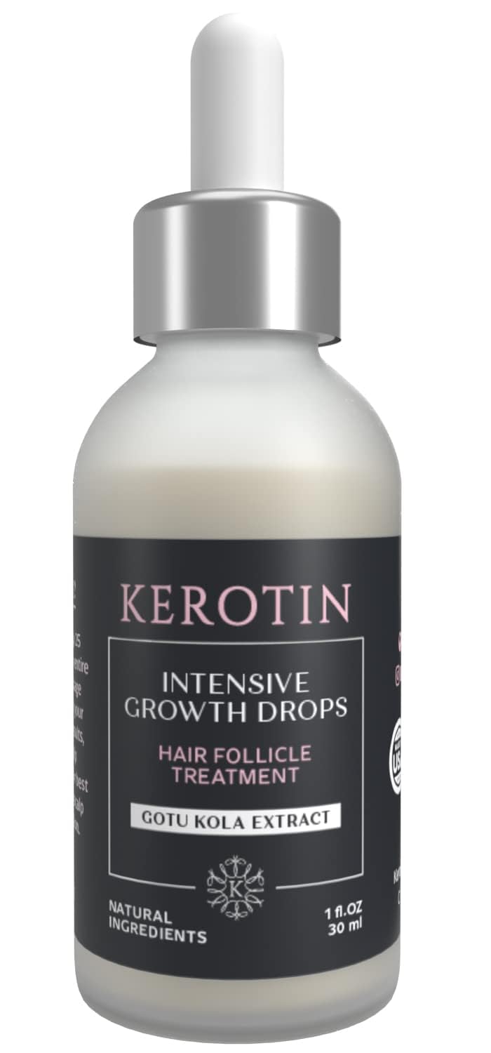 K Kerotin front packaging showing serum bottle and benefits