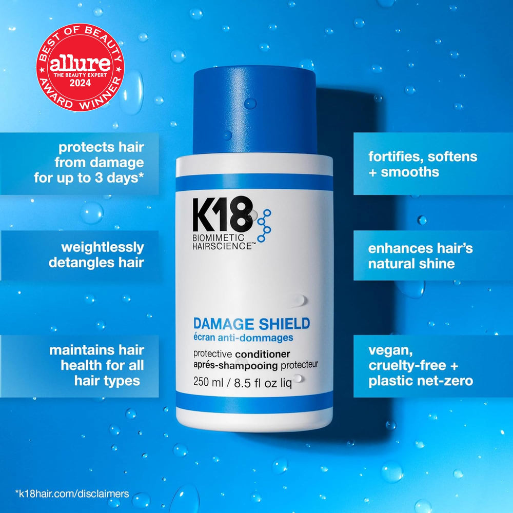 K18 creamy texture pouring from bottle, demonstrates easy spreadability