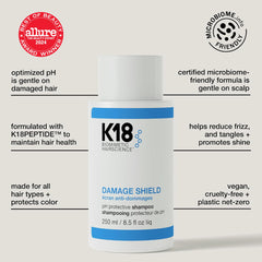 K18 label close-up highlighting product name and benefits for quick reading