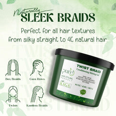 KAGA sleek updo on model illustrating glossy finish and frizz control benefit