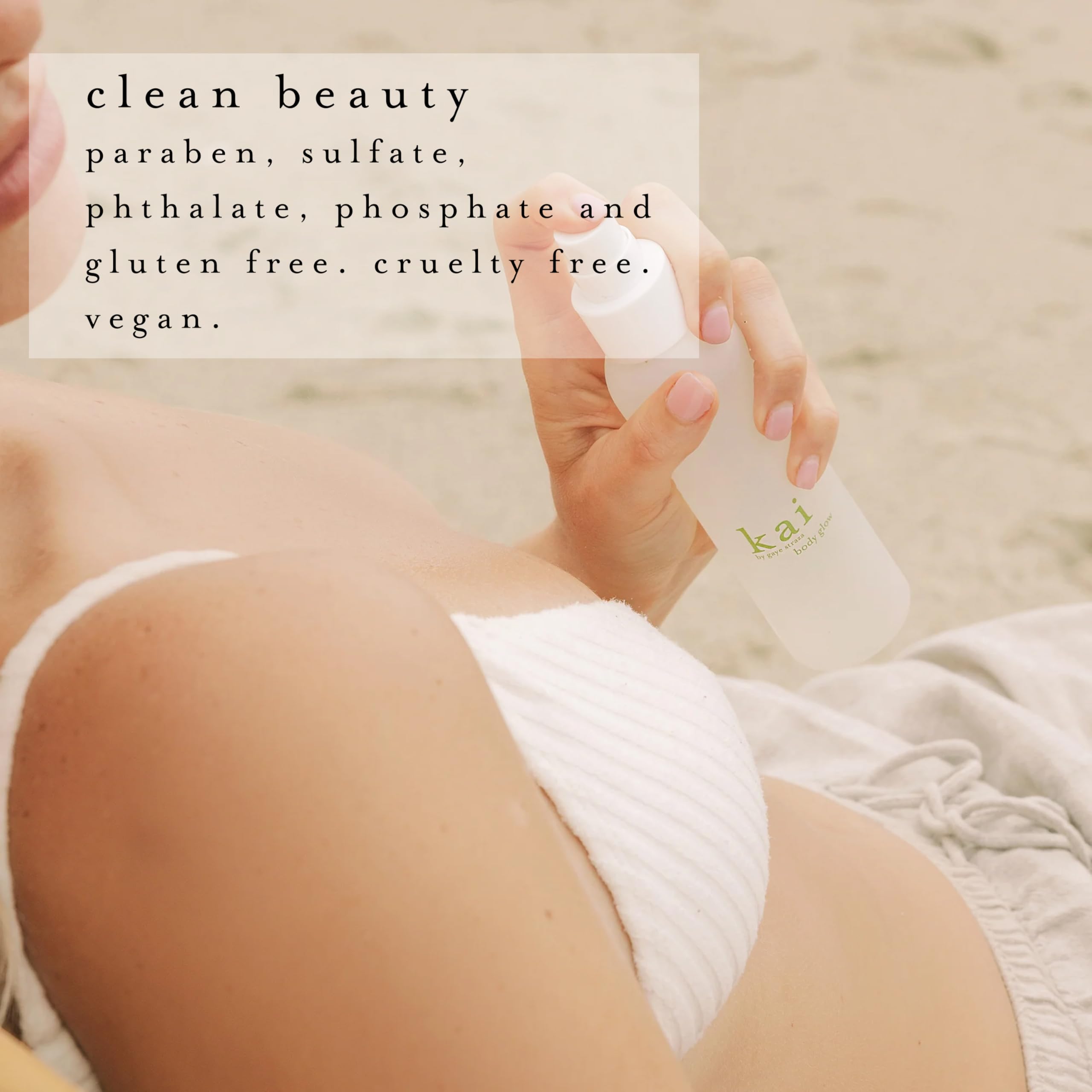 kai body glow texture droplet on skin showing quick absorption and soft finish