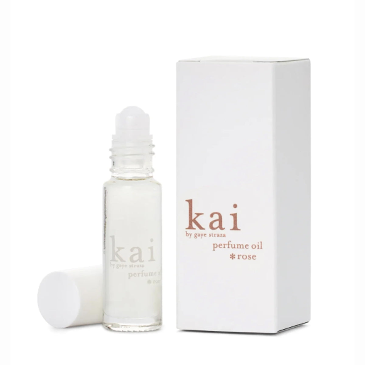 kai roll-on front packaging showing compact glass vial and label, convenient for travel