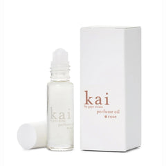 kai roll-on front packaging showing compact glass vial and label, convenient for travel