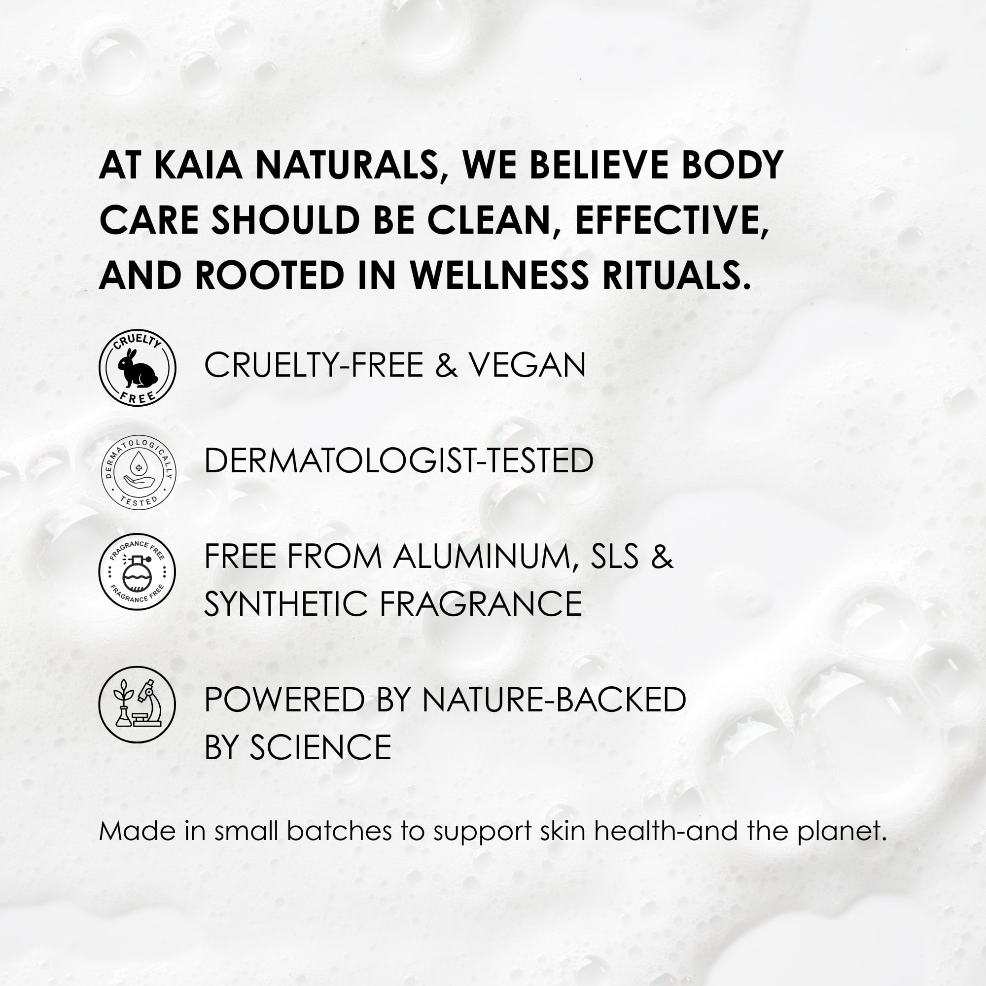 Kaia Naturals bar staged in bathroom to show everyday use and routine fit