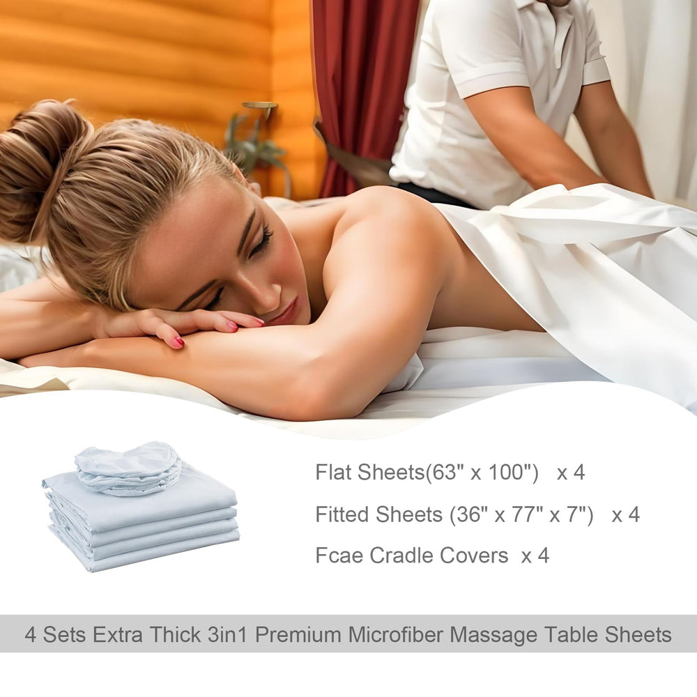 KAKU HOME fitted sheet on massage table corner showing secure elastic hold benefit