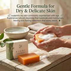 Kalani Glow Kaori creamy lather close-up illustrating gentle moisturizing action