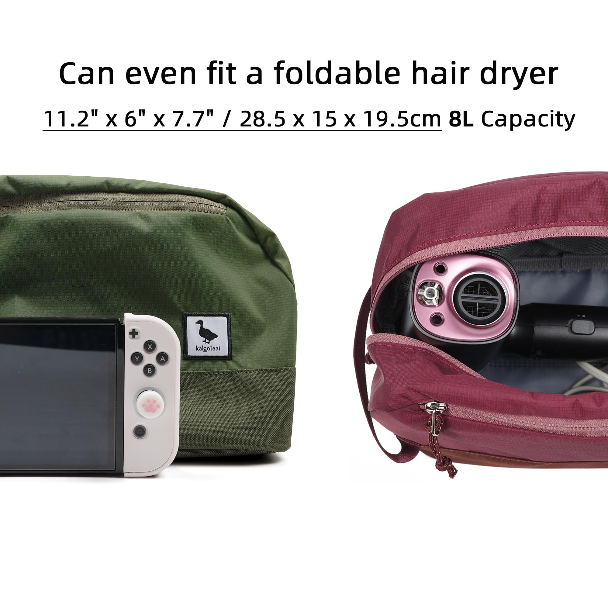 kalgoTeal in a suitcase demonstrating travel-ready convenience