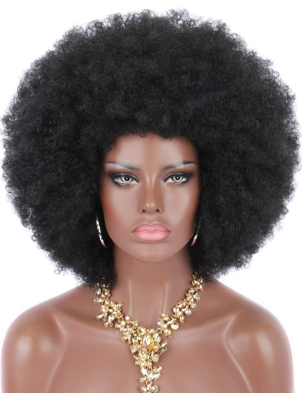Kalyss front view full afro showcasing bold volume and retro shape