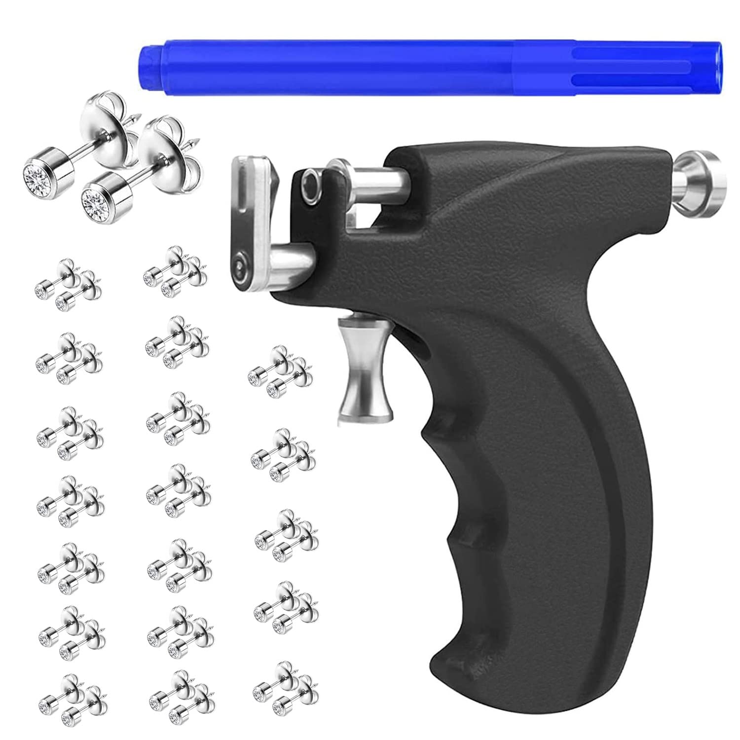 kamija piercing gun front view showing durable stainless steel construction and portability
