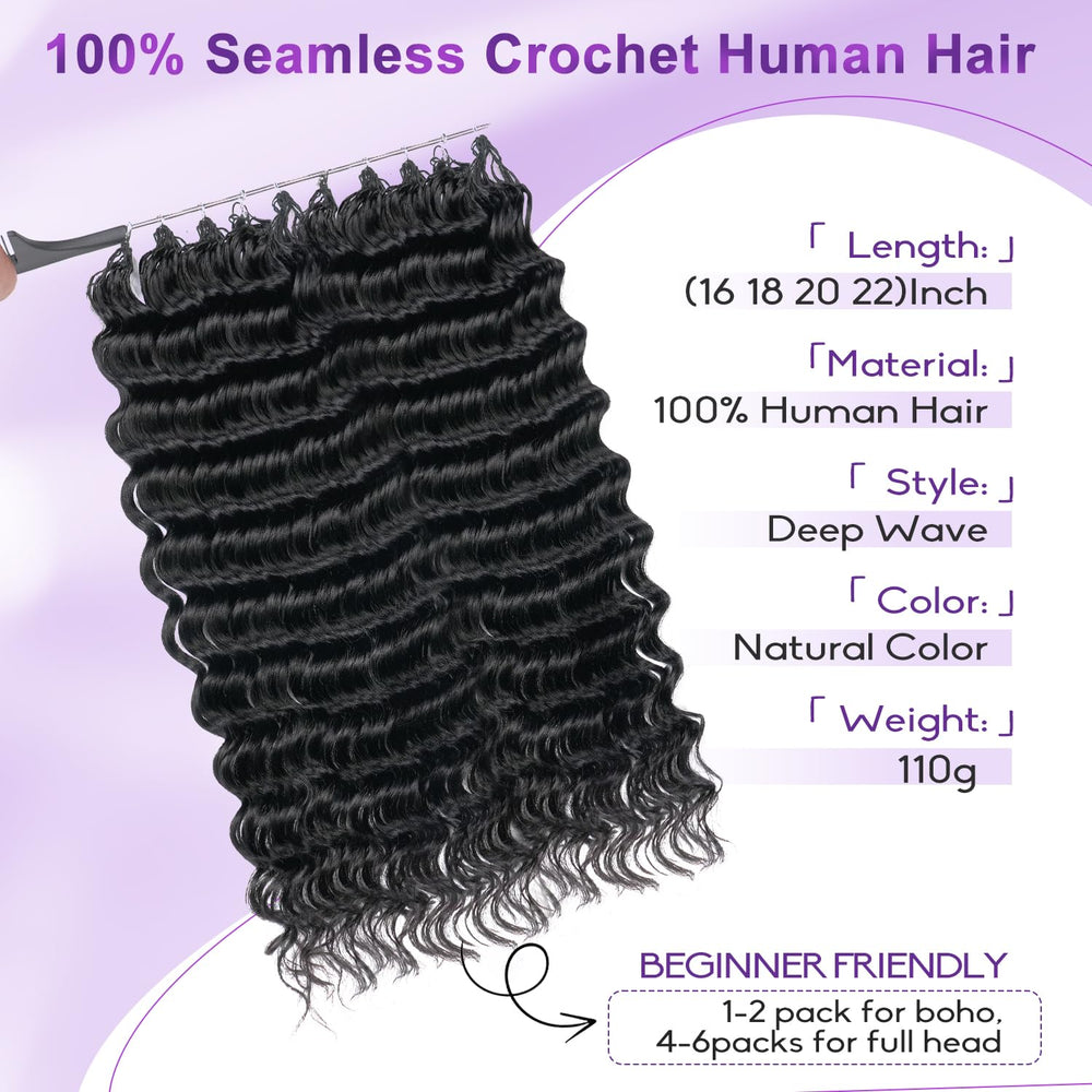 Kamilhair close-up of deep wave texture, displays soft realistic movement
