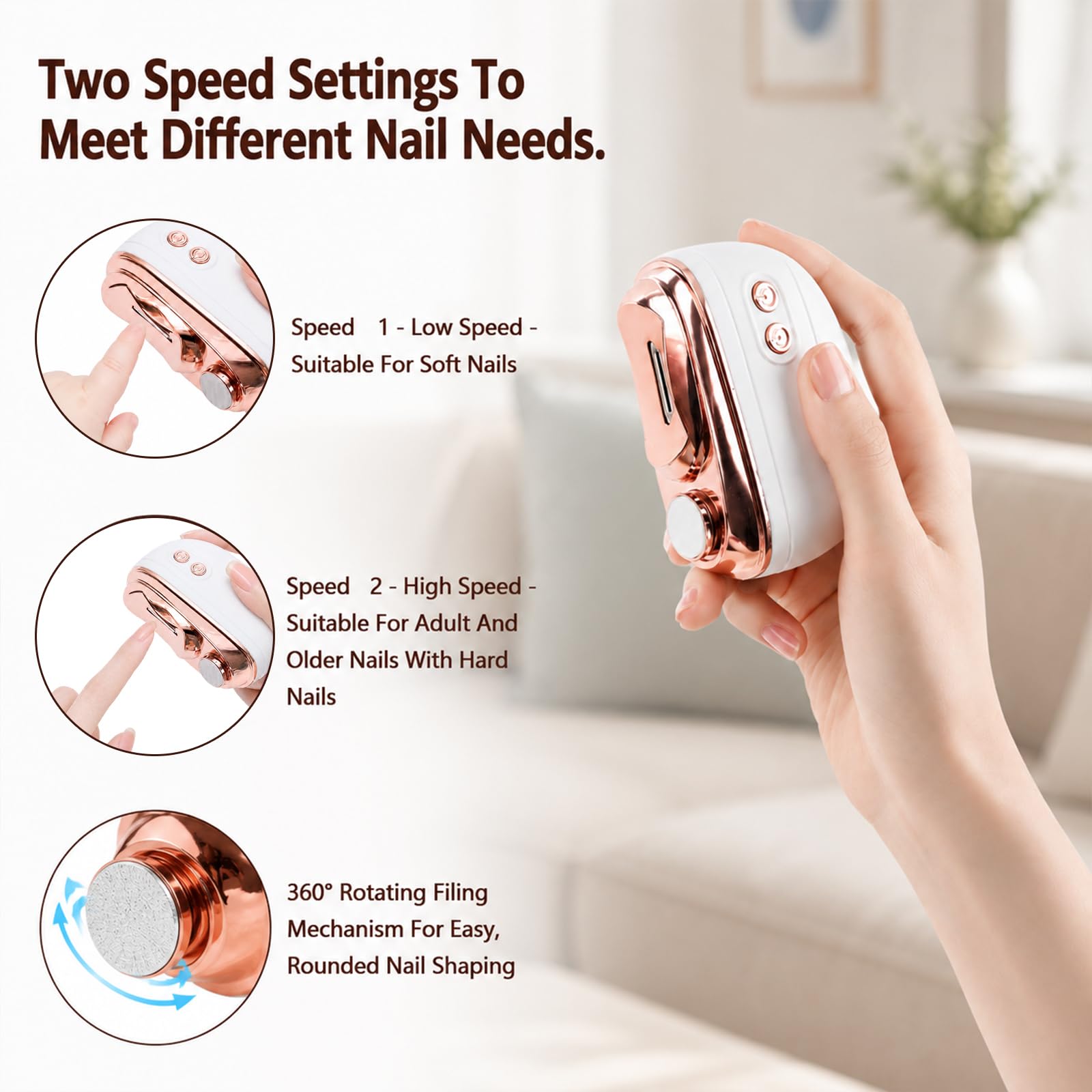 Kanroadi LED light illuminating nail area for precise trimming benefit